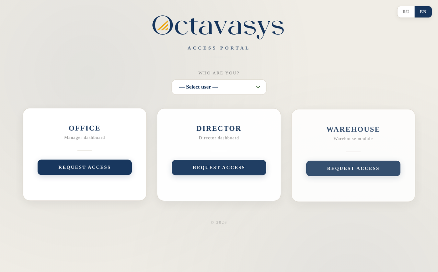Octavasys access portal